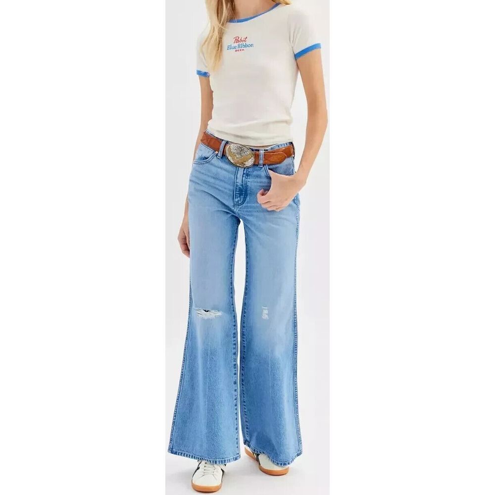 Wrangler Jeans Women's 28x32 Wanderer 622 High Rise Flare Distressed NWT